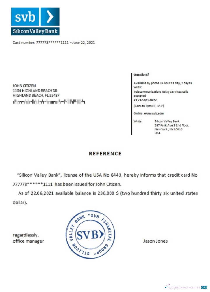 Download USA Silicon Valley Bank reference Photoshop template